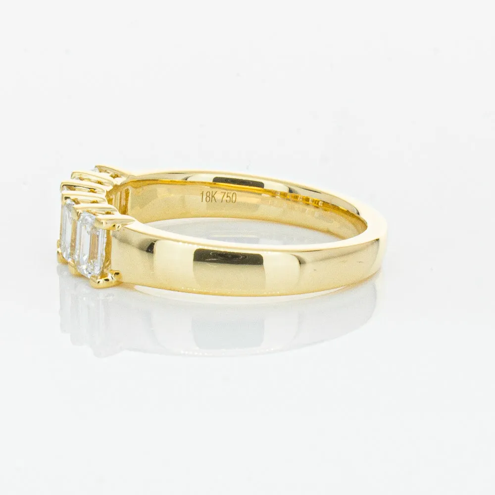18ct Yellow Gold 1.02ct Emerald Cut Diamond Asra Ring
