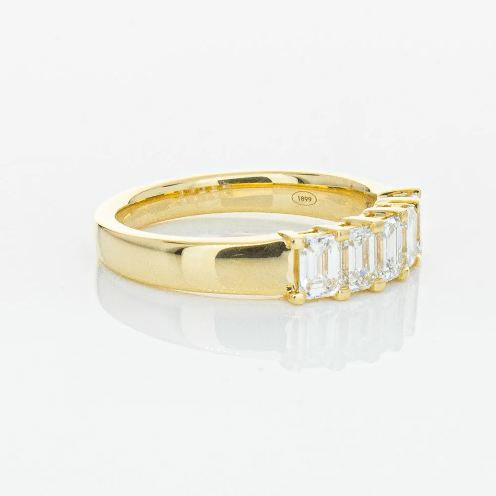 18ct Yellow Gold 1.02ct Emerald Cut Diamond Asra Ring
