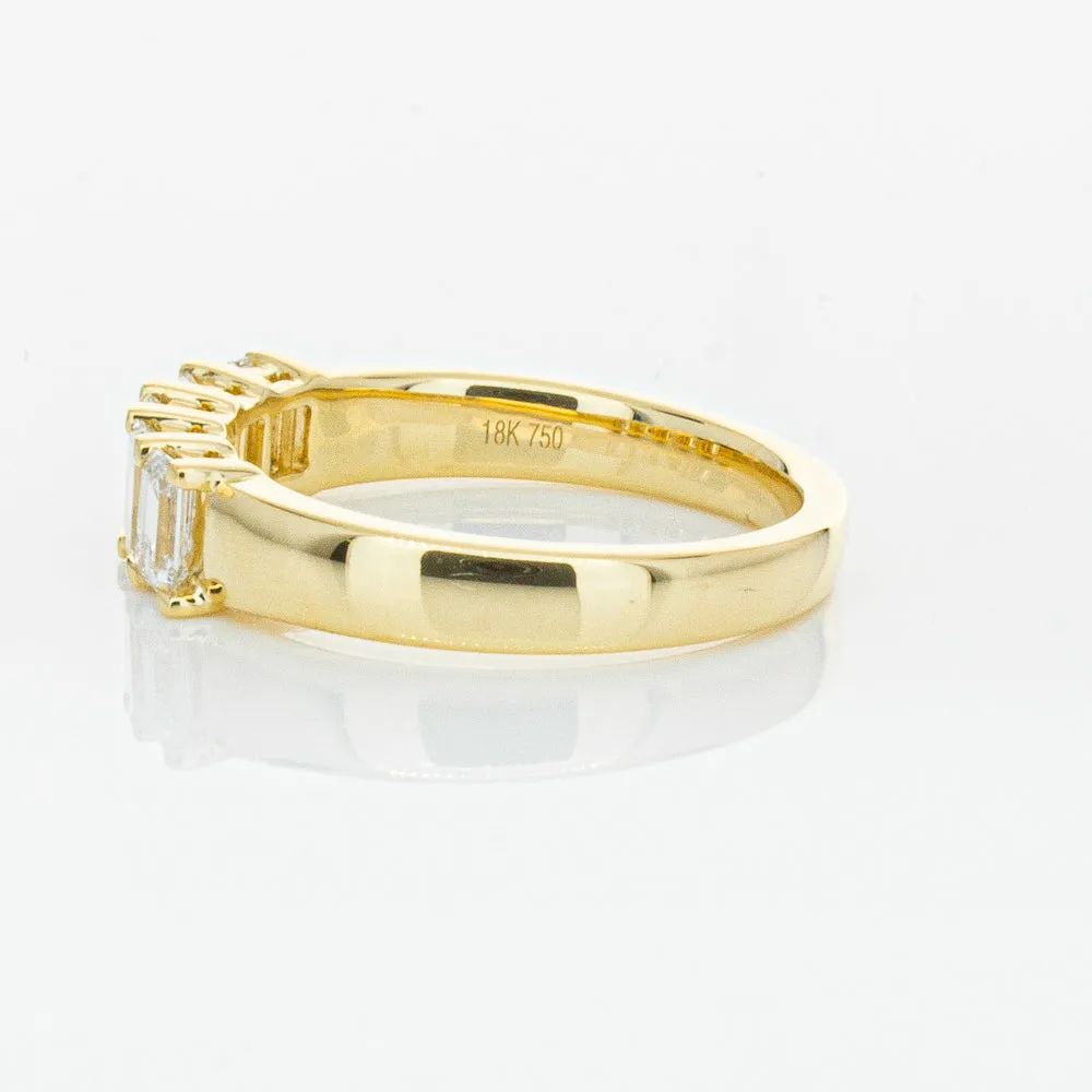 18ct Yellow Gold 1.02ct Emerald Cut Diamond Asra Ring