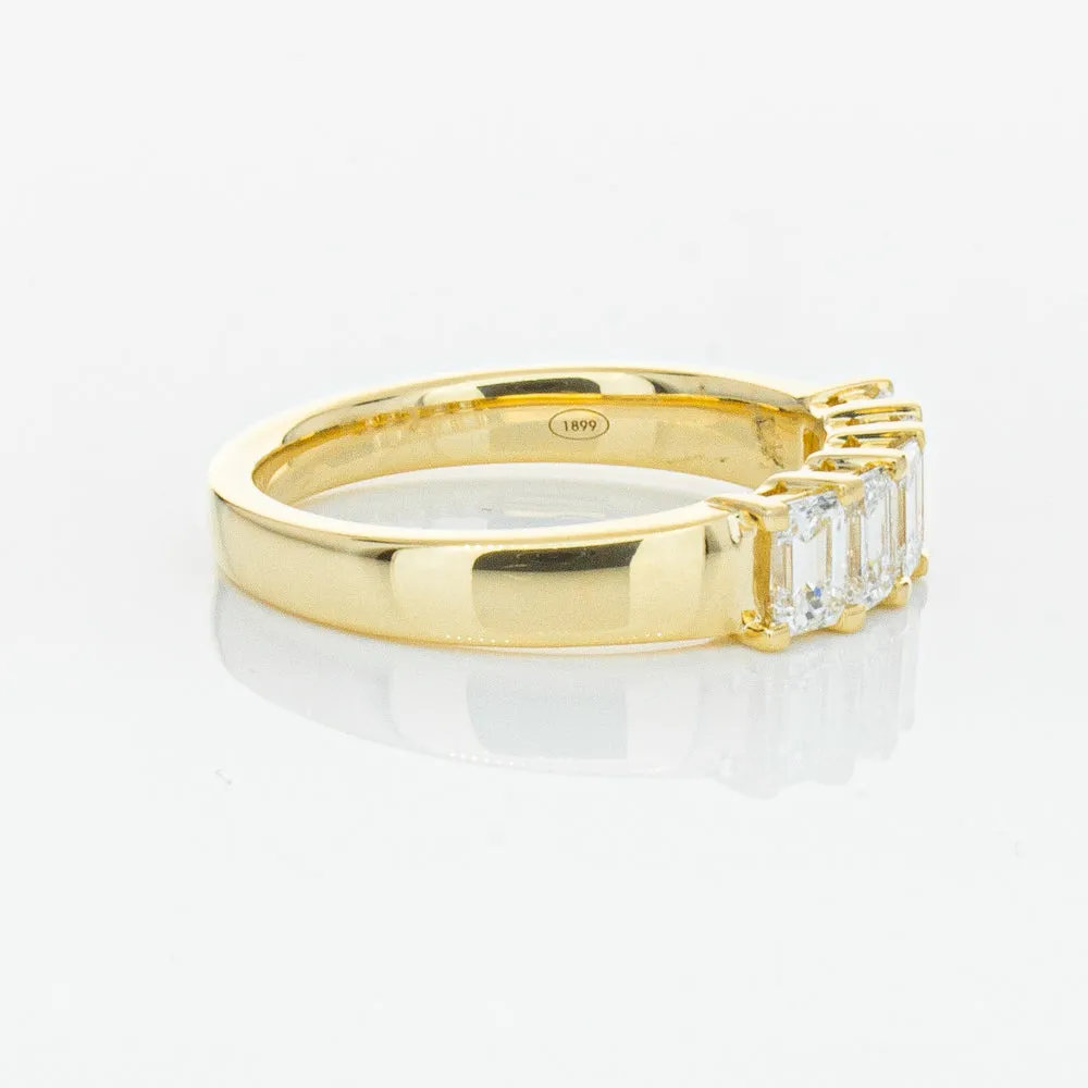 18ct Yellow Gold 1.02ct Emerald Cut Diamond Asra Ring