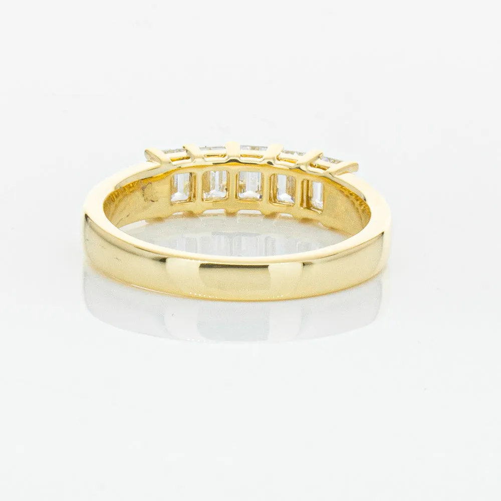 18ct Yellow Gold 1.02ct Emerald Cut Diamond Asra Ring