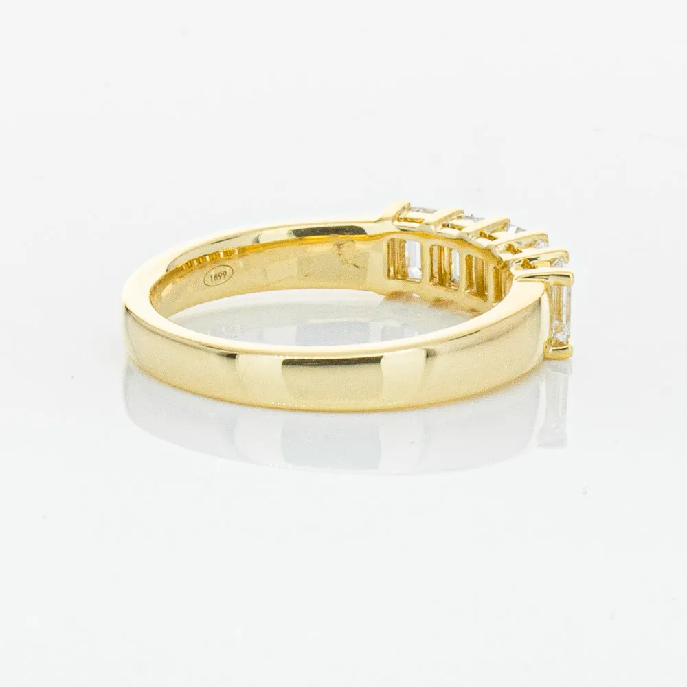 18ct Yellow Gold 1.02ct Emerald Cut Diamond Asra Ring
