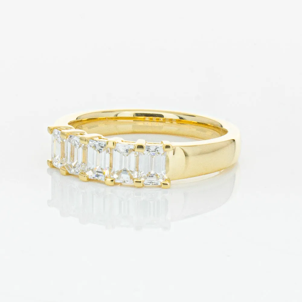 18ct Yellow Gold 1.02ct Emerald Cut Diamond Asra Ring