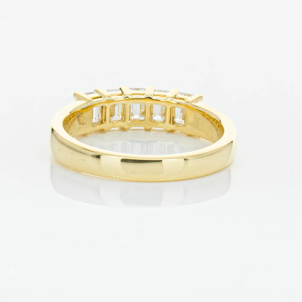 18ct Yellow Gold 1.02ct Emerald Cut Diamond Asra Ring