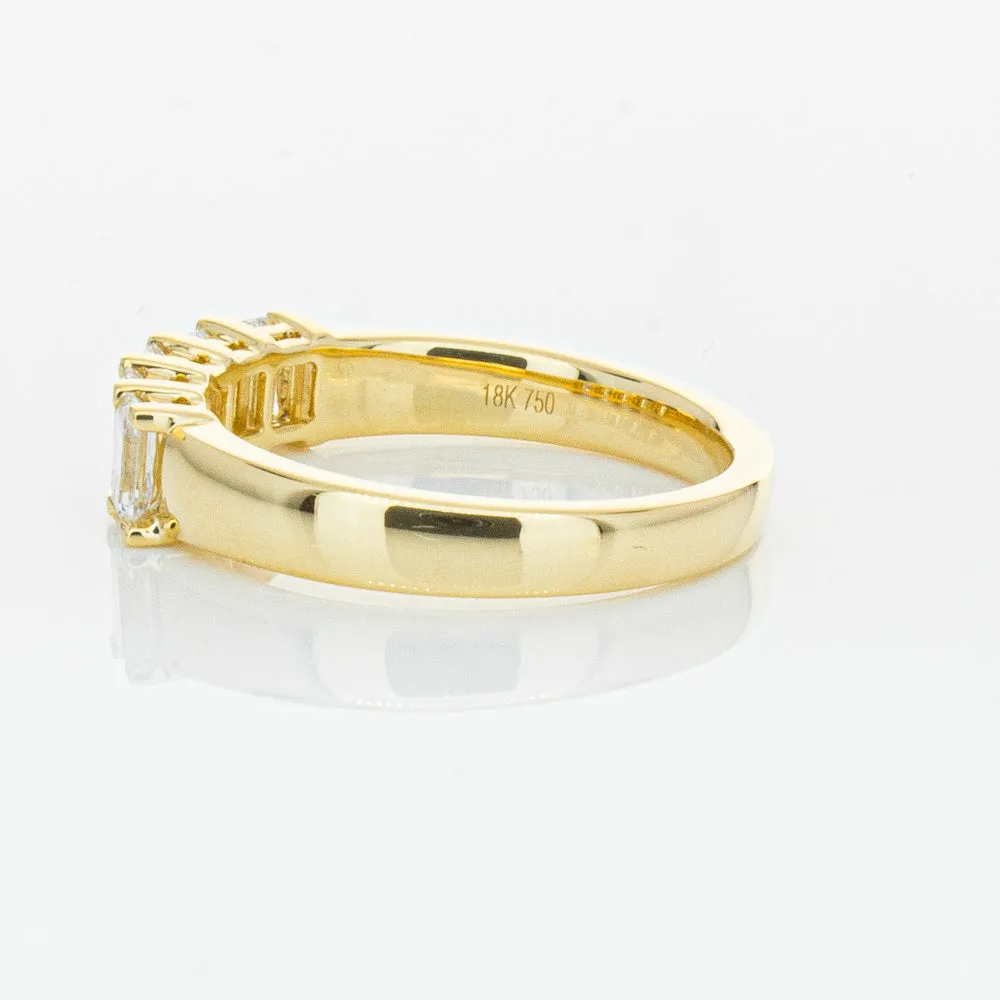 18ct Yellow Gold 1.02ct Emerald Cut Diamond Asra Ring