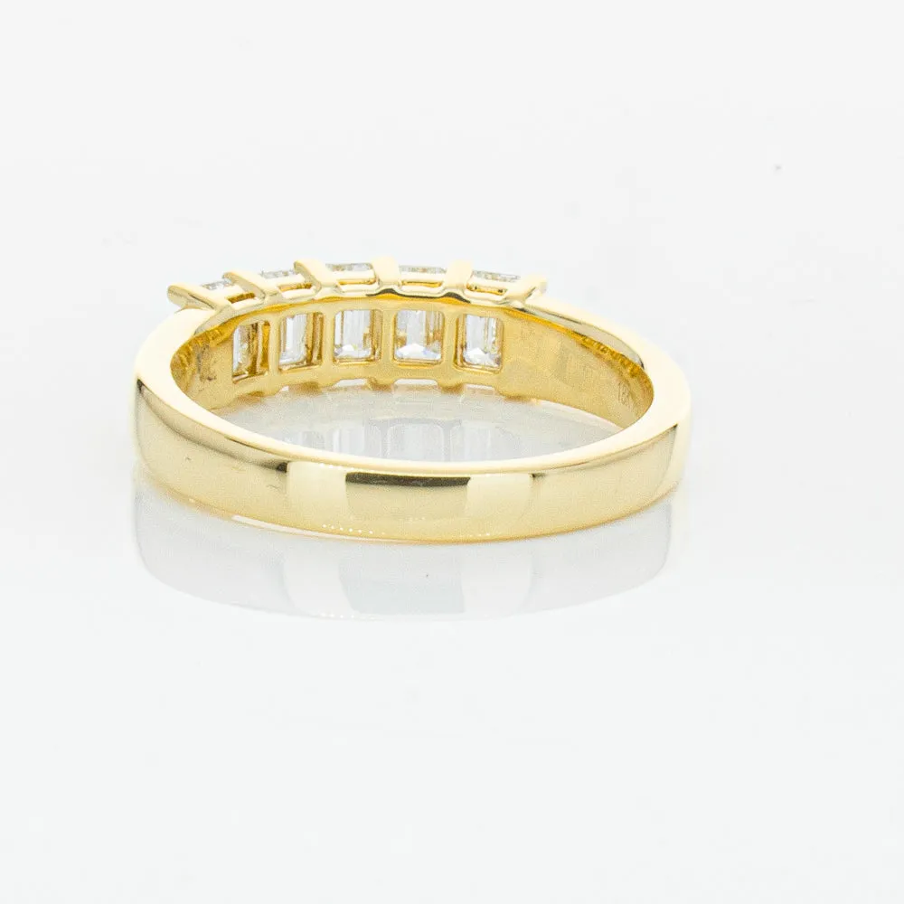 18ct Yellow Gold 1.02ct Emerald Cut Diamond Asra Ring