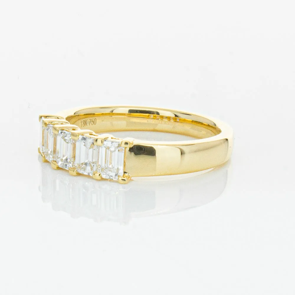 18ct Yellow Gold 1.02ct Emerald Cut Diamond Asra Ring