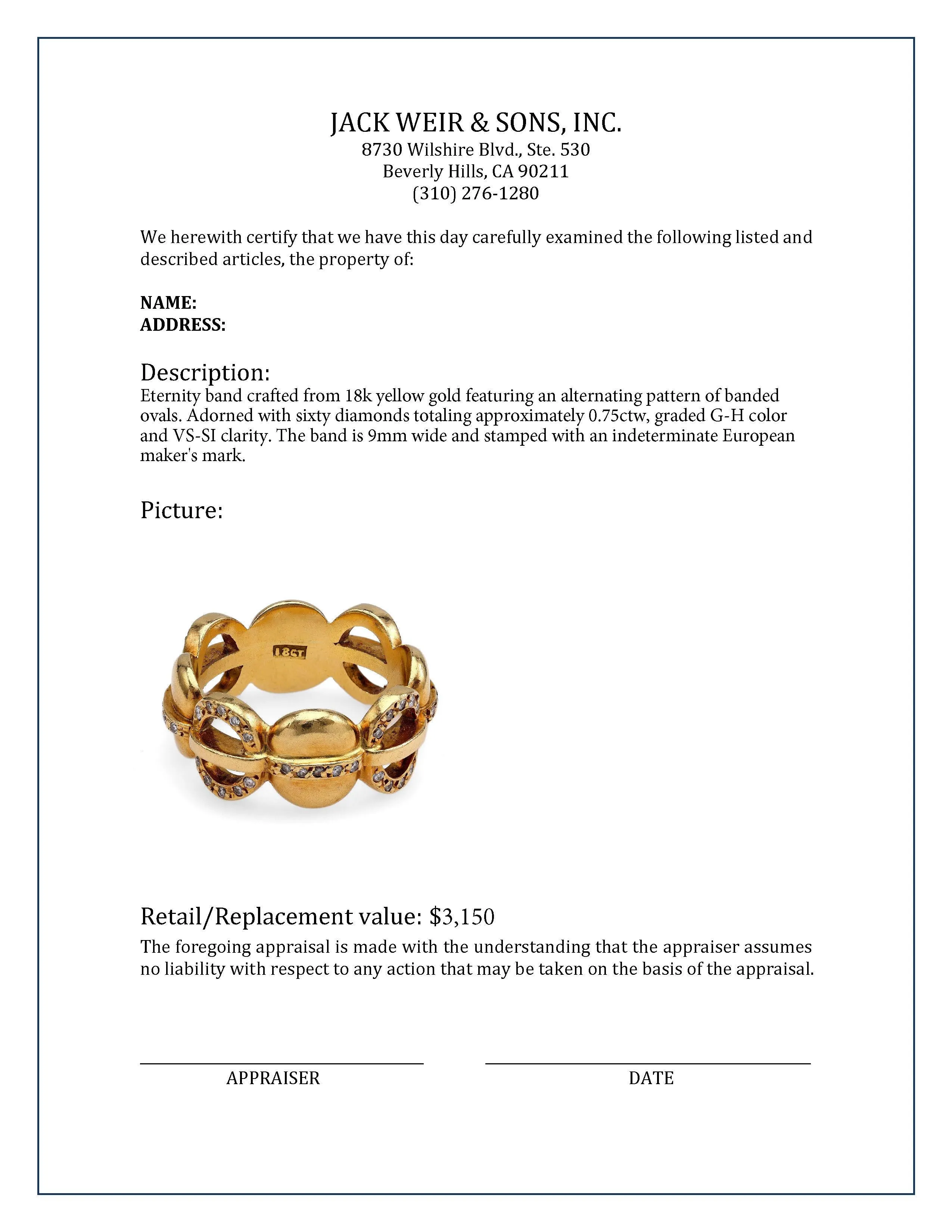 18k Yellow Gold Diamond Eternity Band