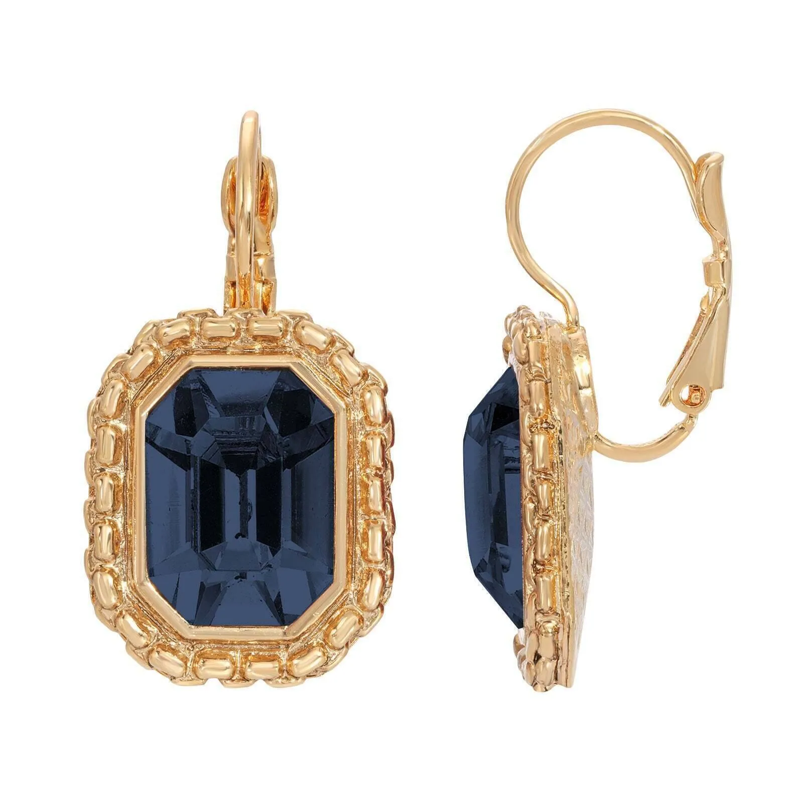 1928 Jewelry Royale Austrian Crystal Lever Back Earrings