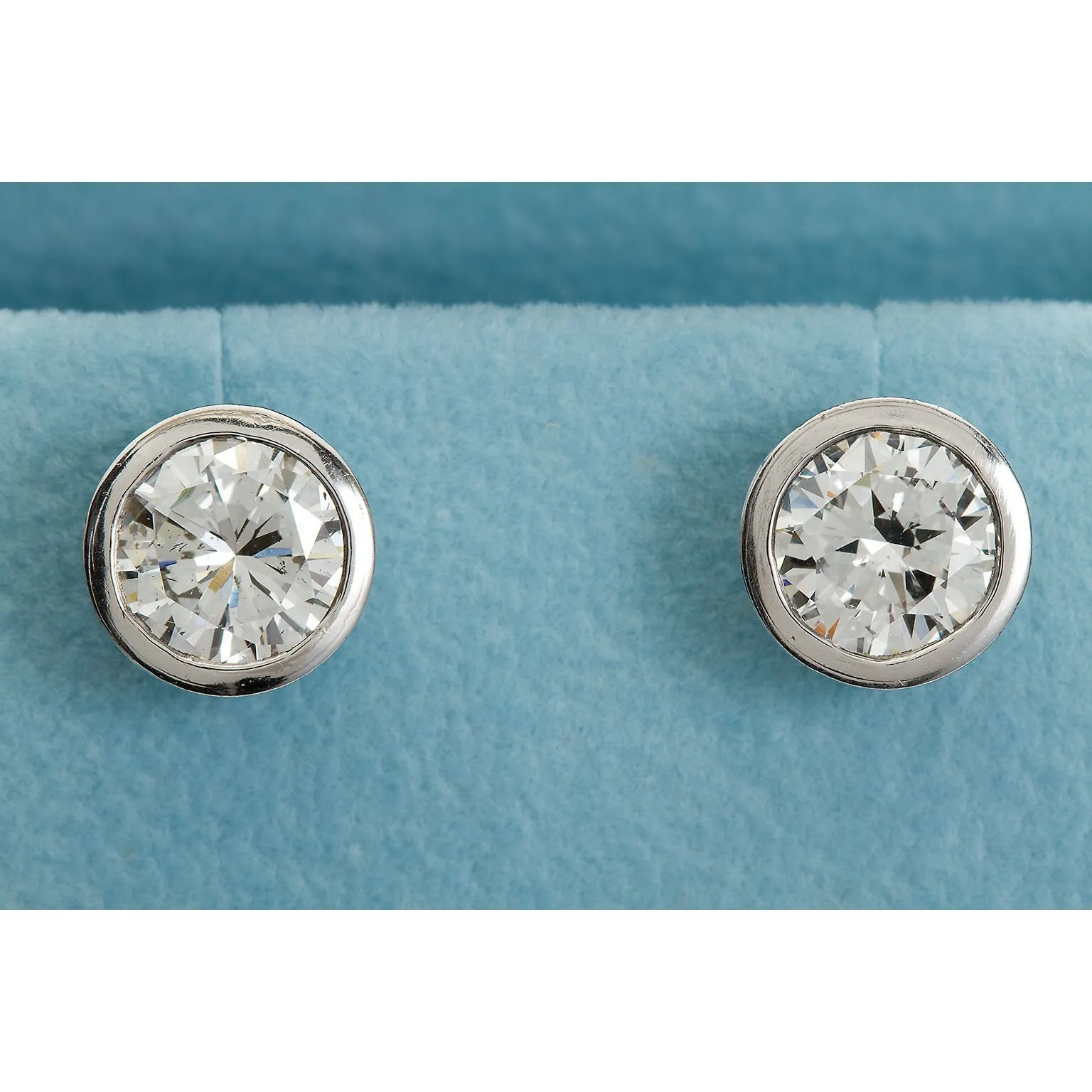 3.00 Carat GIA Certified Diamond Brushed Platinum Stud Earrings