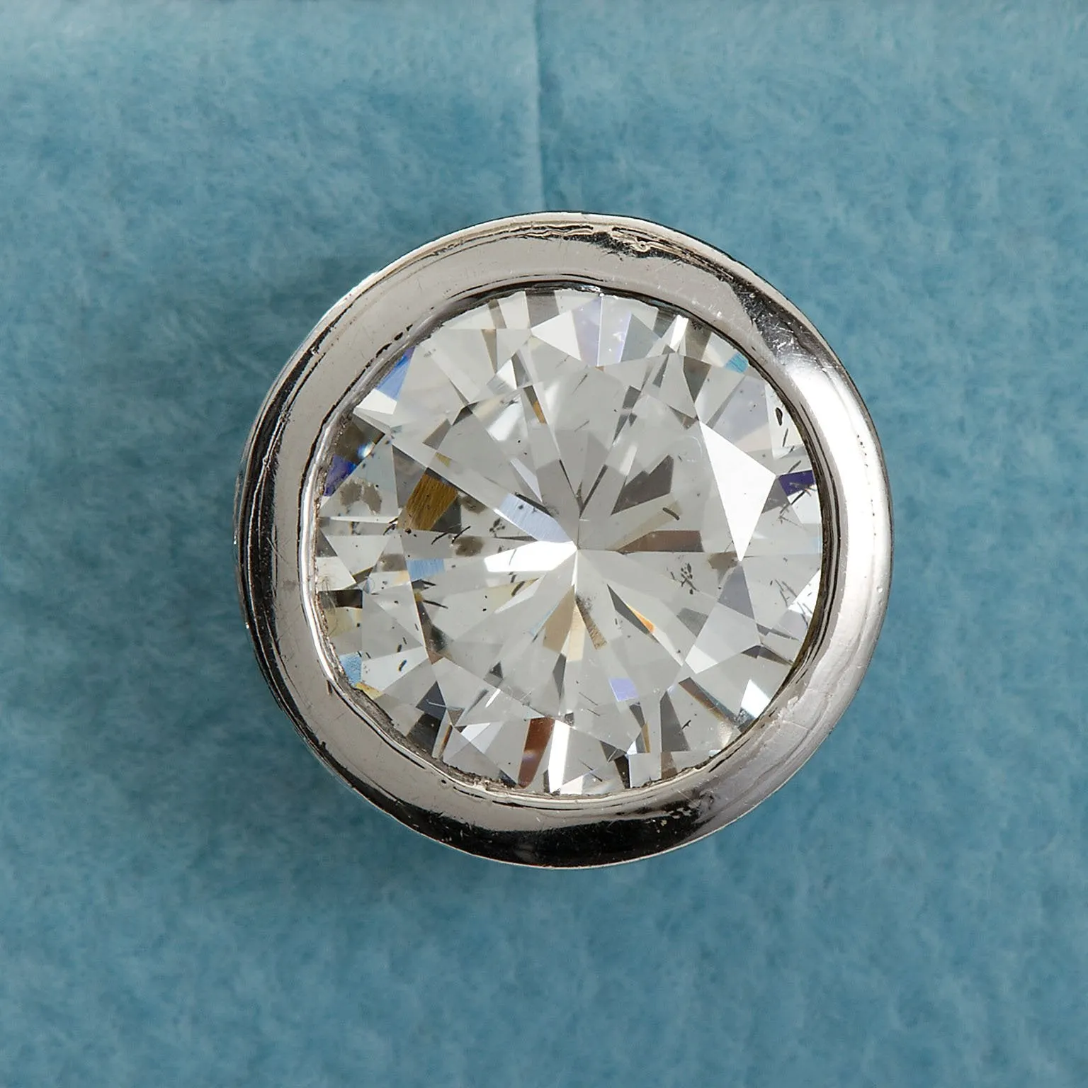 3.00 Carat GIA Certified Diamond Brushed Platinum Stud Earrings