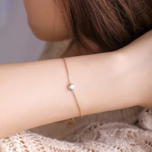 316L Stainless Steel  A Zircon Shiny Beautiful Golden Bracelet For Women