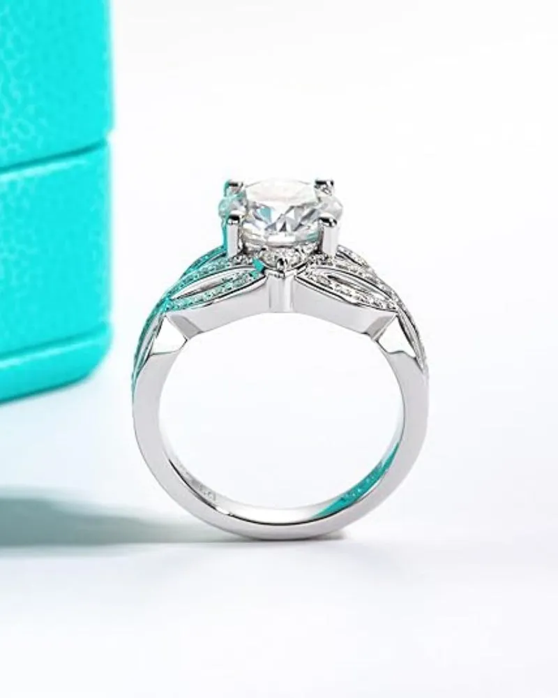 3.55Ctw Moissanite Engagement Rings D Color VVS1 925 Sterling Silver Crown Wedding Rings Mask Promise Ring Wedding Band Eternity Rings for Women with Certificate
