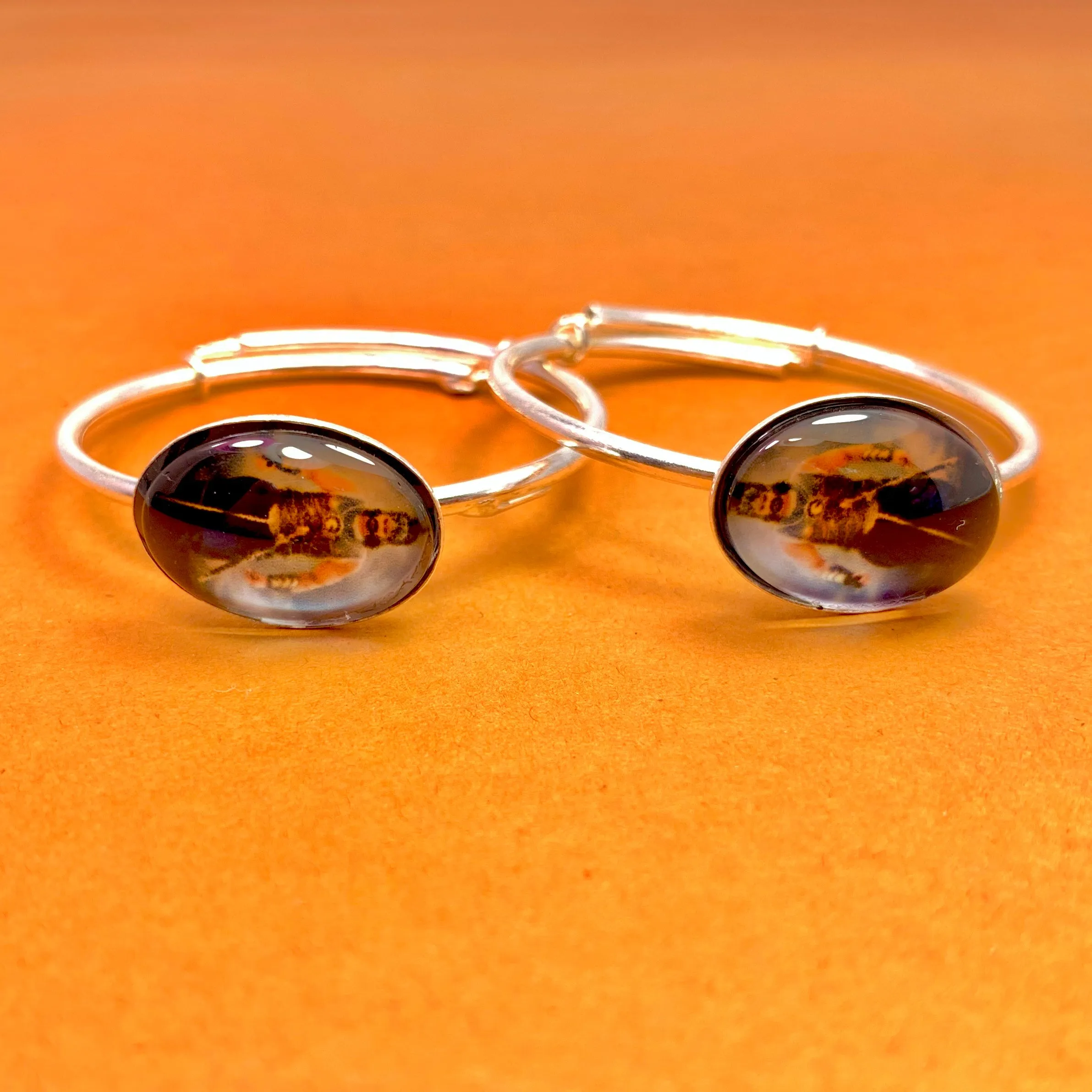 925 Silver Adjustable Designer Baby Bangle Set (Design 37)