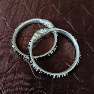 925 Silver Designer Unisex Baby Bangle Set (Design 140)
