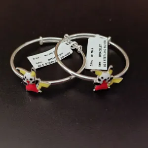 925 Silver Designer Unisex Baby Bangle Set (Design 154)