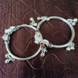925 Silver Designer Unisex Openable Baby Bangle Set (Design 131)