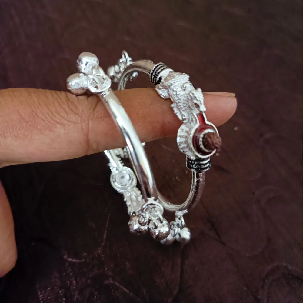 925 Silver Designer Unisex Openable Baby Bangle Set (Design 131)