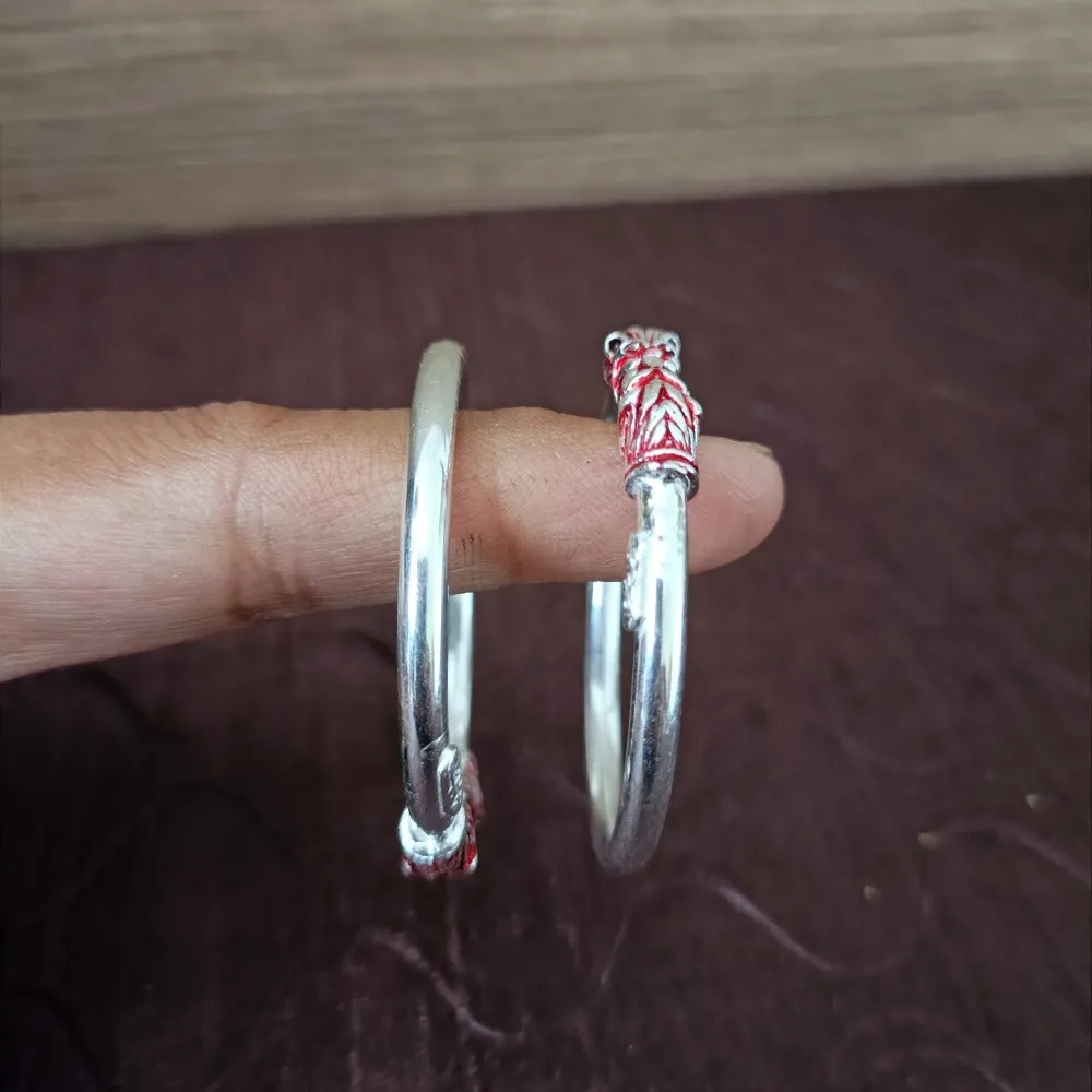 925 Silver Designer Unisex Openable Baby Bangle Set (Design 134)