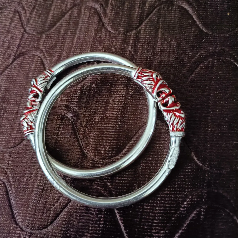 925 Silver Designer Unisex Openable Baby Bangle Set (Design 134)