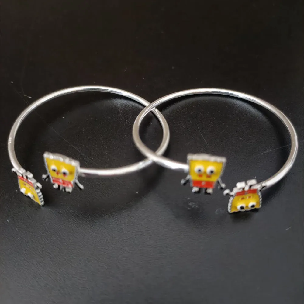 925 Silver Designer Unisex Openable Baby Bangle Set (Design 149)