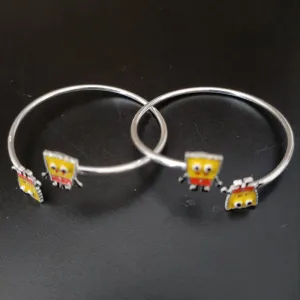 925 Silver Designer Unisex Openable Baby Bangle Set (Design 149)