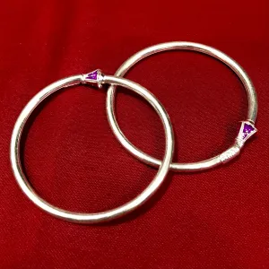 925 Silver Designer Unisex Openable Baby Bangle Set (Design 56)