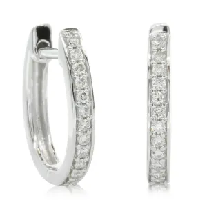 9ct White Gold .15ct Diamond Huggie Earrings