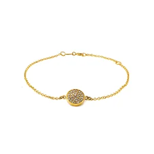 9K Gold Cubic Zirconia Disc Bracelet - 20731212