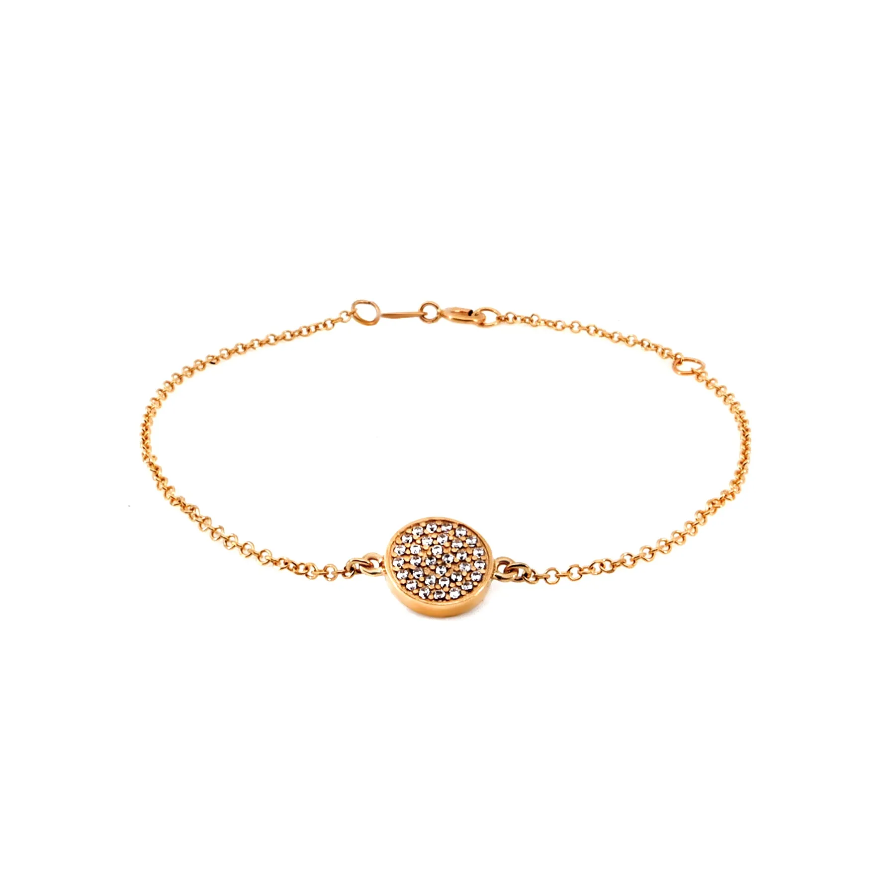 9K Gold Cubic Zirconia Disc Bracelet - 20731212