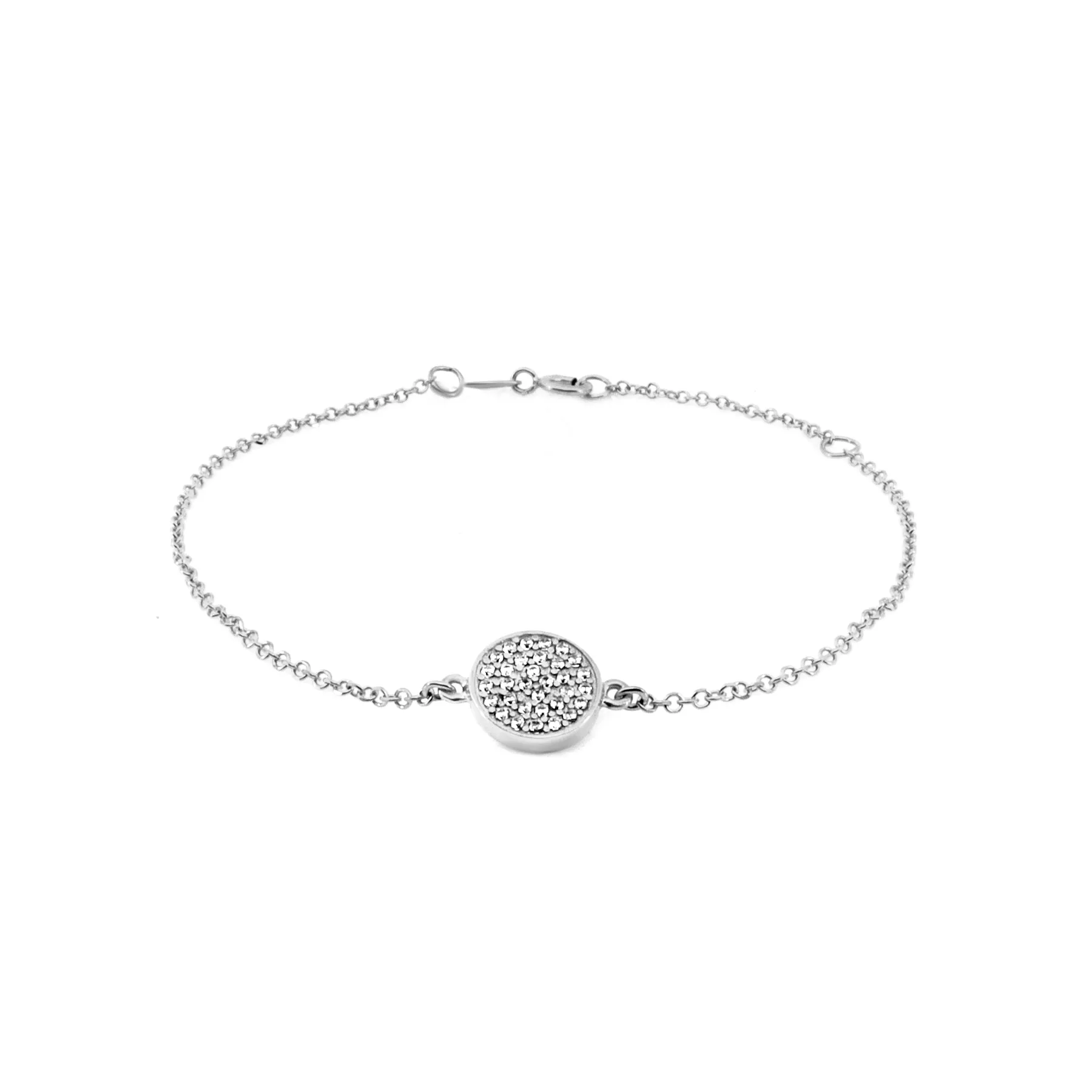 9K Gold Cubic Zirconia Disc Bracelet - 20731212