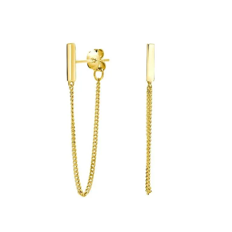 Achara Bar and Chain Drop Earrings