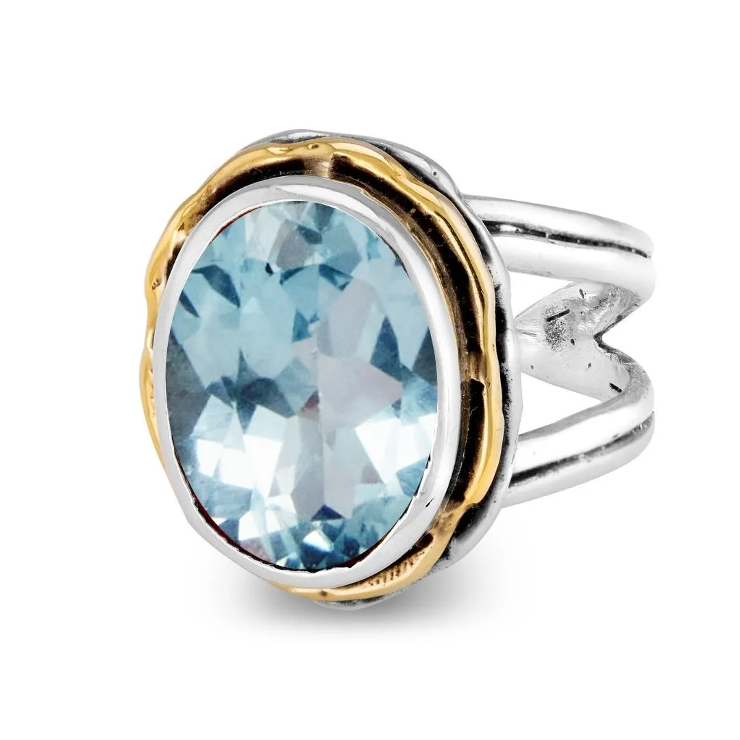Adjustable Magnolia Ring in silver gold & various gemstones