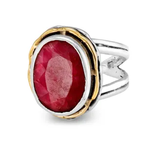 Adjustable Magnolia Ring in silver gold & various gemstones