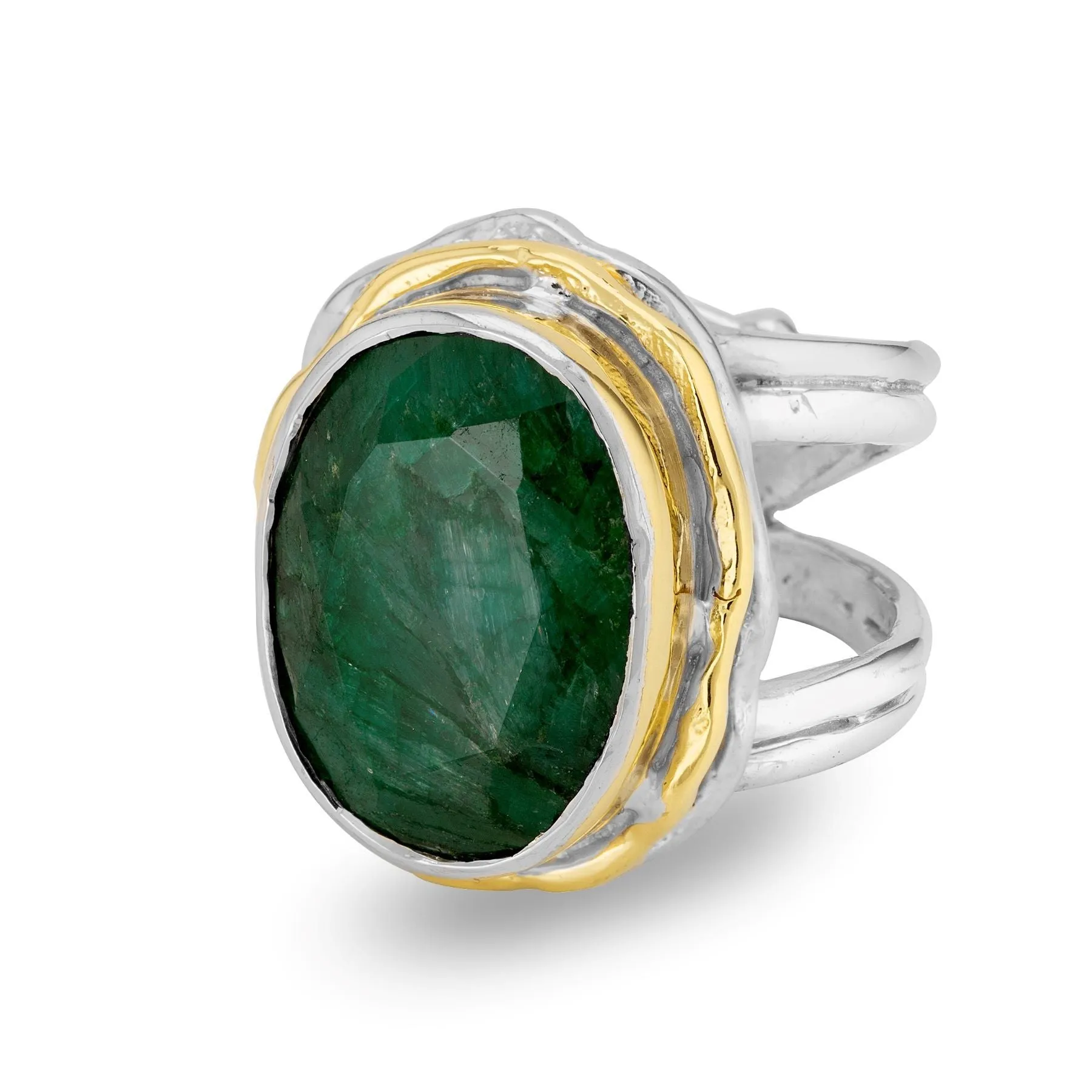 Adjustable Magnolia Ring in silver gold & various gemstones