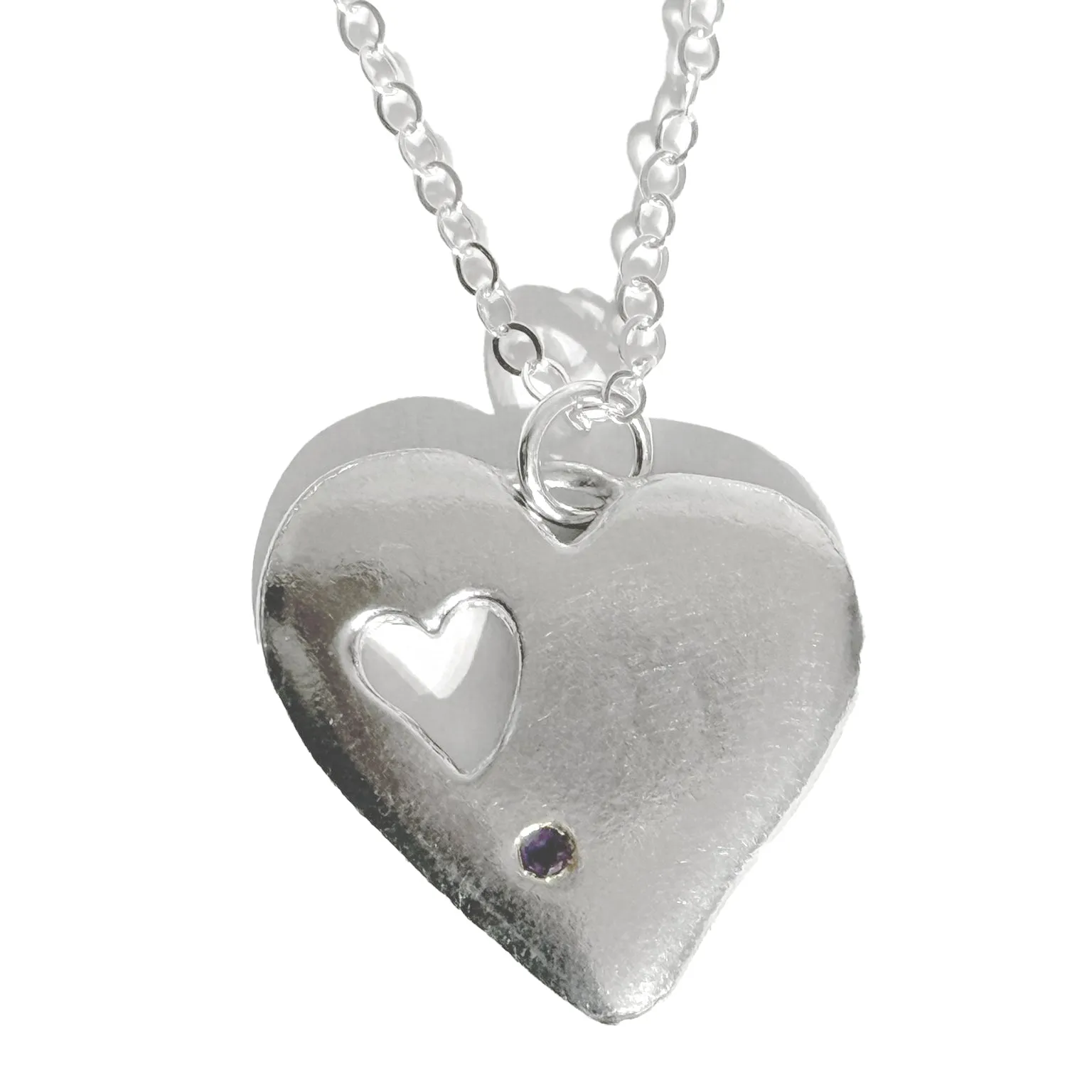 Amethyst heart pendant