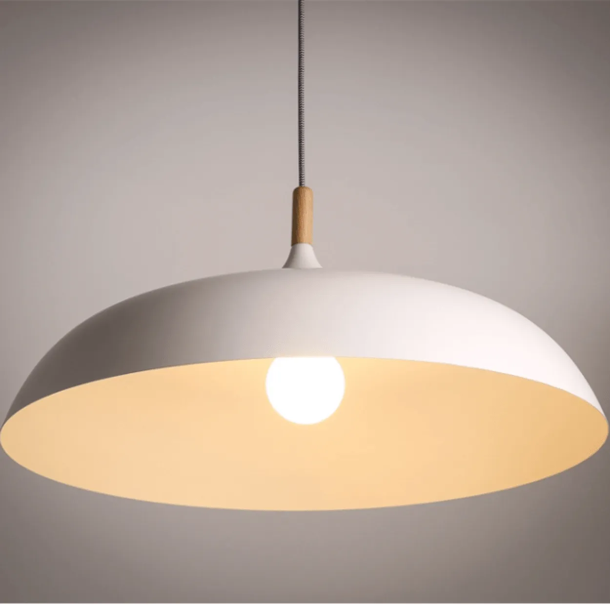 ANKUR NORDIC WIDE METAL AND NATURAL WOOD PENDANT LIGHT