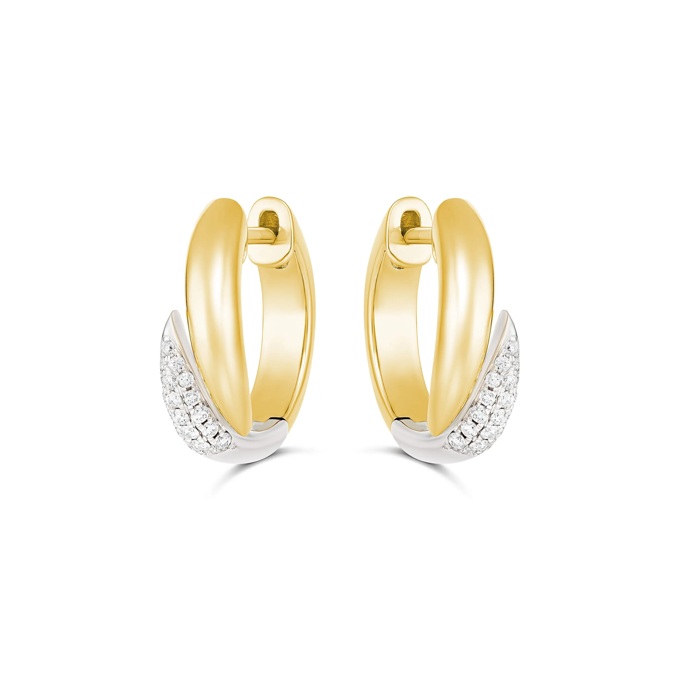 Artisan Two Tone Diamond Huggies Small