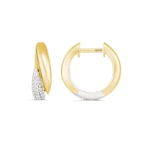 Artisan Two Tone Diamond Huggies Small