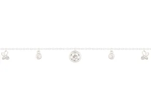 Asfour Charm Bracelet With Flower & Butterflies Design In 925 Sterling Silver BR0488