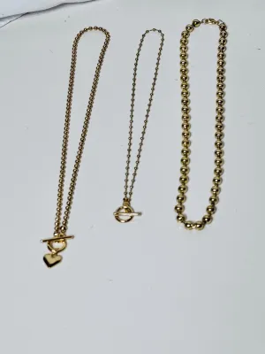 Asst Gold Bead Necklaces