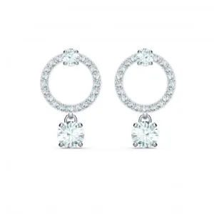 Attract Circle White Rhodium Plated Earrings 5563278
