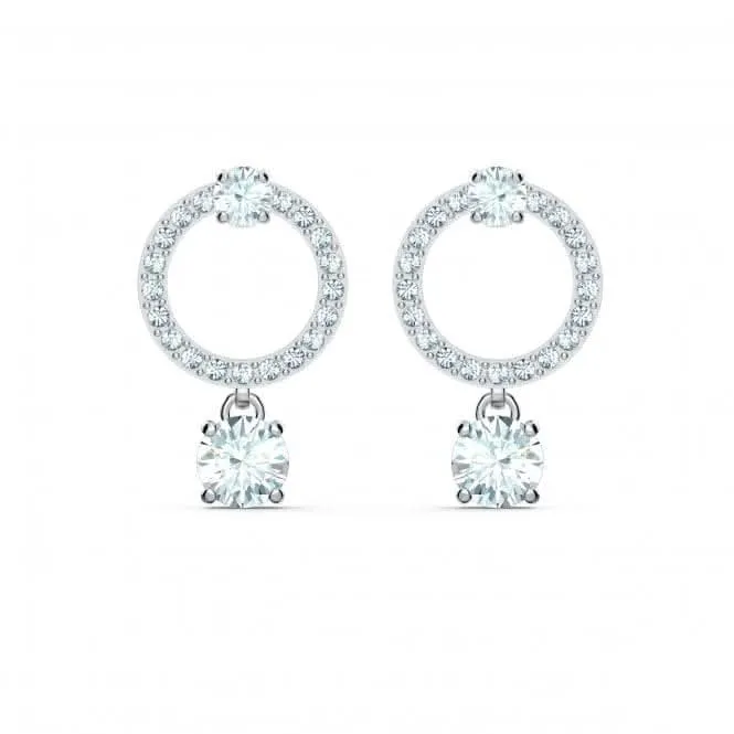 Attract Circle White Rhodium Plated Earrings 5563278