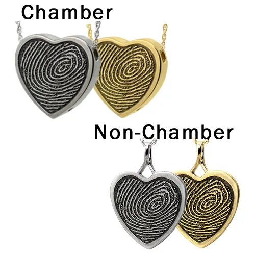 B&B Fingerprint Heart Pendant