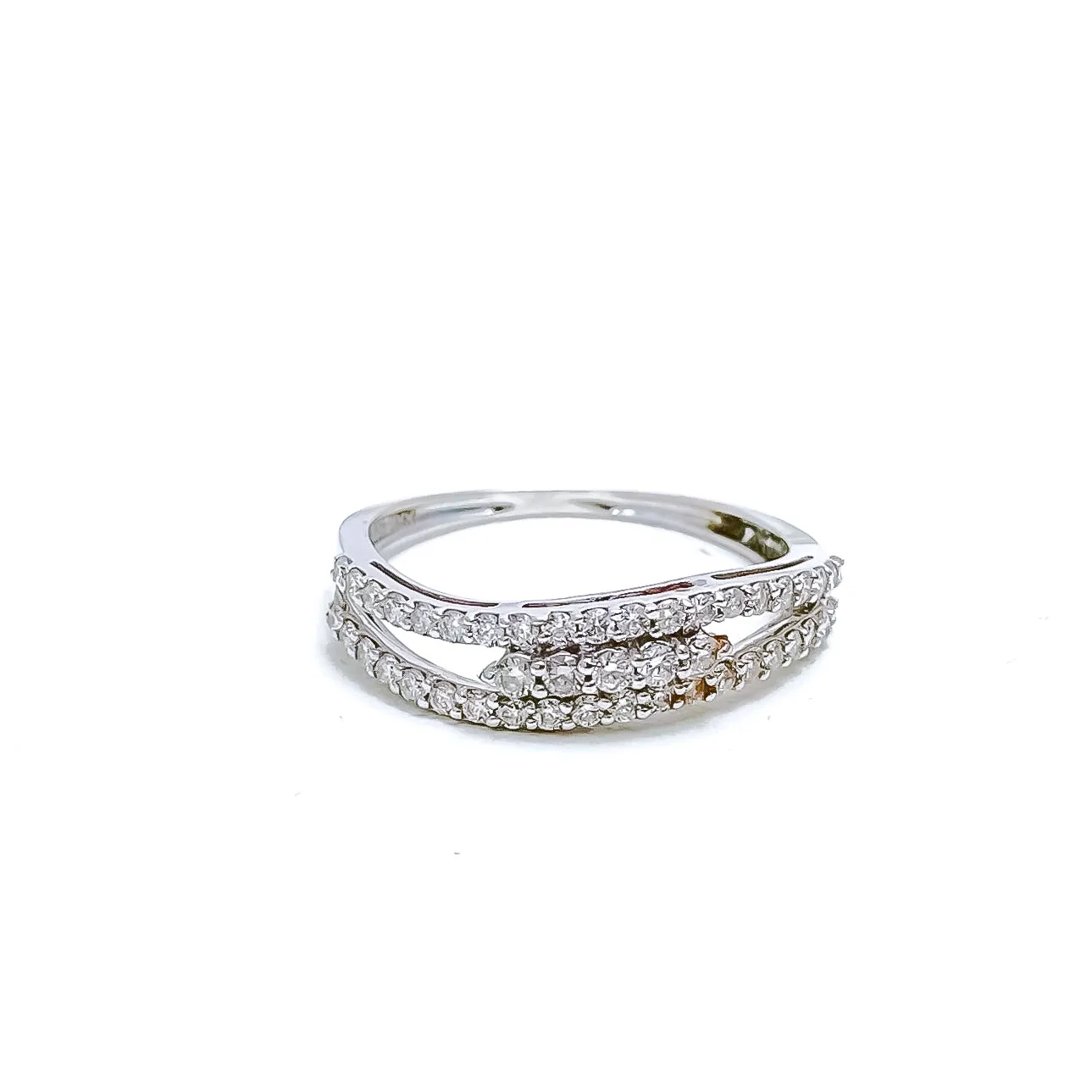 Beautiful Two Tier Diamond   18k Gold Ring