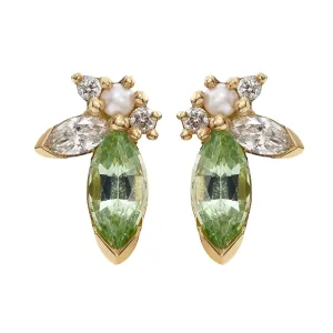 Big Sprout Marquise Diamond & Garnet Earrings