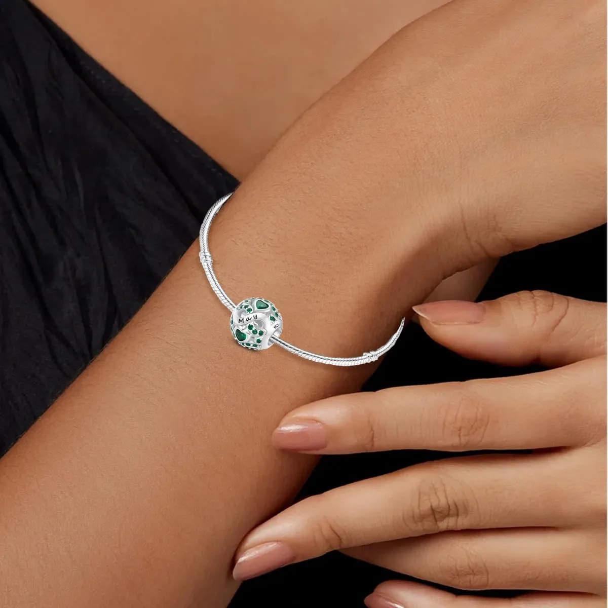 Birthstone Charms 925 Sterling Silver Charms for Europe and America Bracelets and Necklaces Anniversary Celebration Christmas Women's Jewelry Gifts