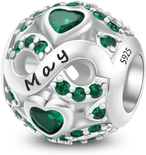 Birthstone Charms 925 Sterling Silver Charms for Europe and America Bracelets and Necklaces Anniversary Celebration Christmas Women's Jewelry Gifts