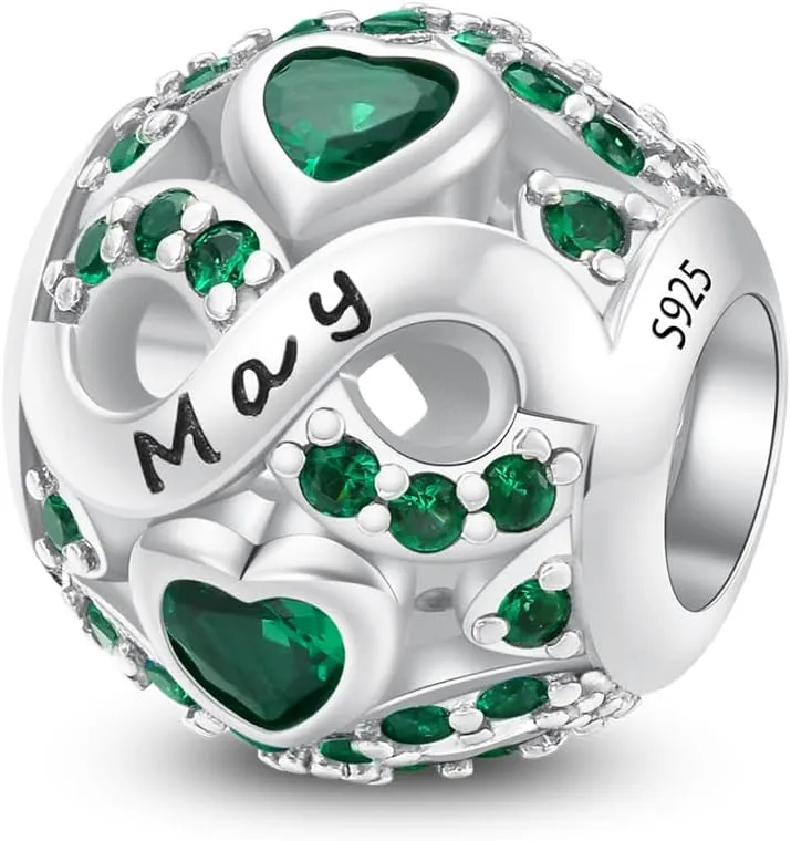 Birthstone Charms 925 Sterling Silver Charms for Europe and America Bracelets and Necklaces Anniversary Celebration Christmas Women's Jewelry Gifts
