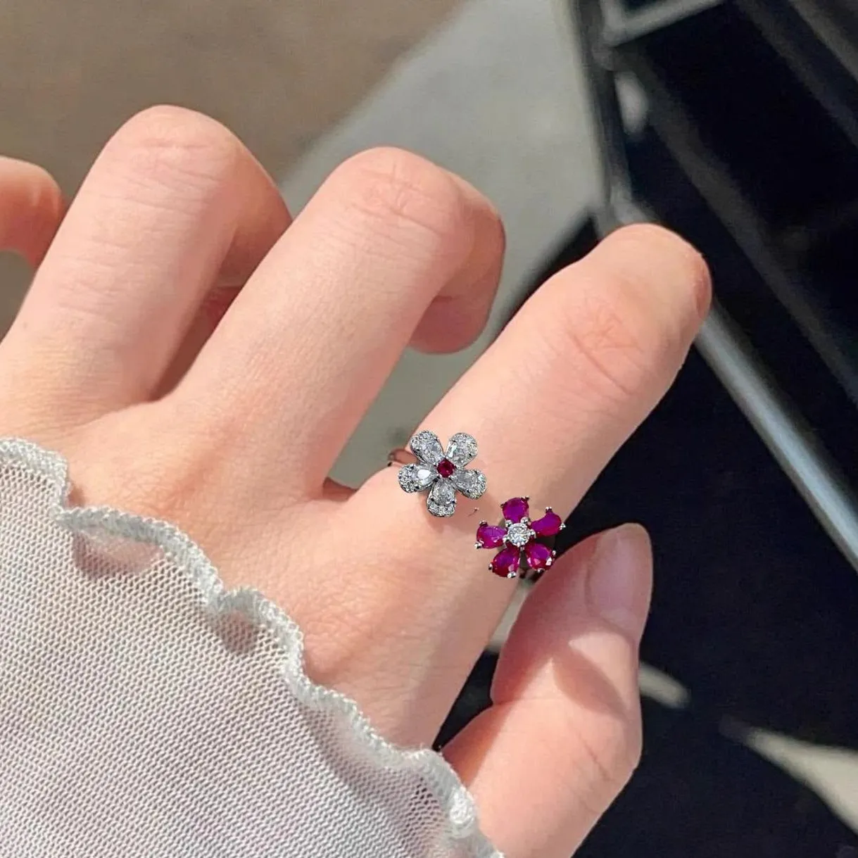 Blossom Duo Adjustable Ring 🌸🌼